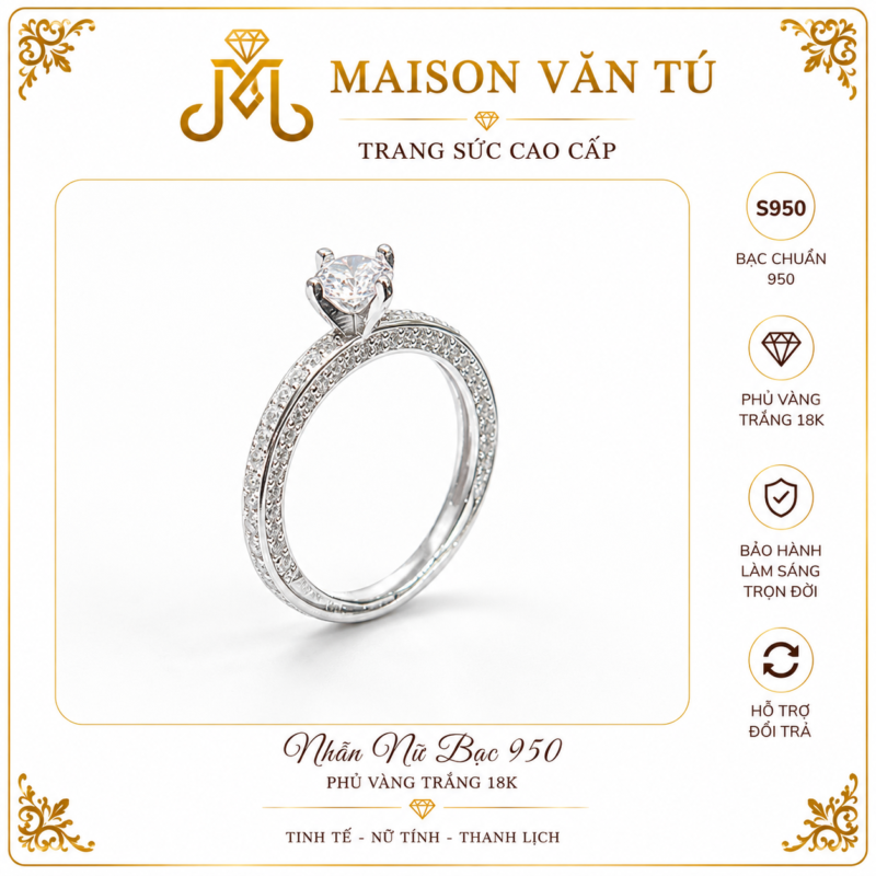 Nhẫn bạc cao cấp s950 xi (phủ vàng trắng 18k) lx828278816
