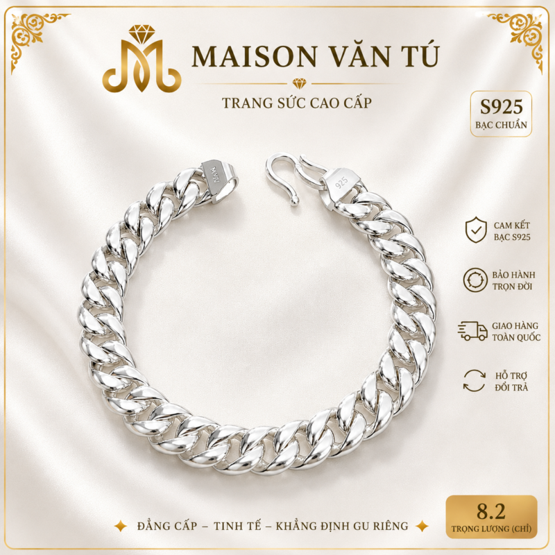 Lắc tay nam bạc ta s925 37785