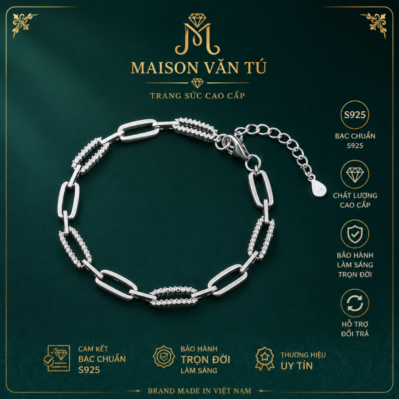 Lắc tay bạc ý s925 l09737